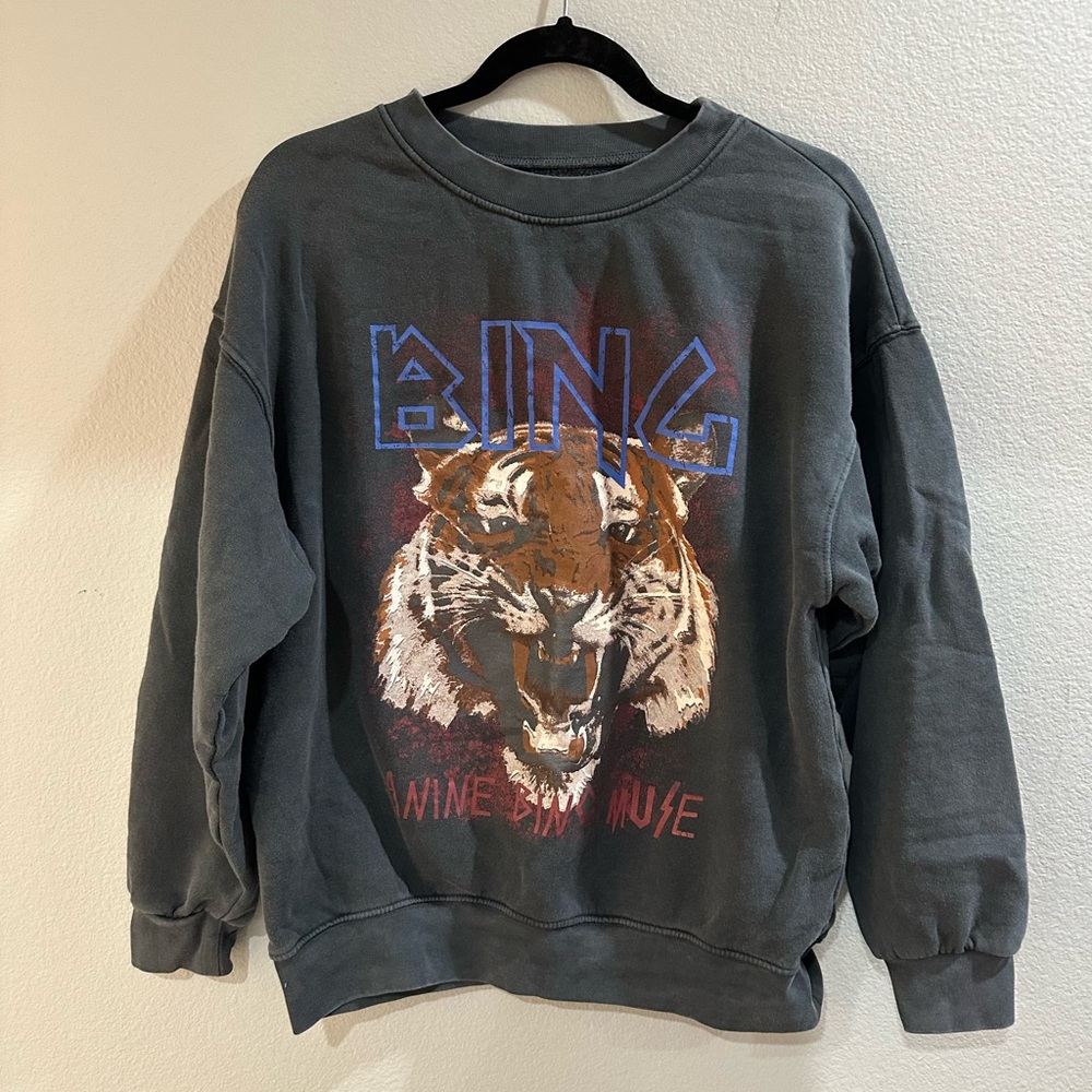Anine Bing Gray Graphic Sweater